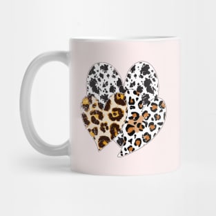 cheetah valentine Gift, cow lover, matching valentines, Valentines Day Leopard  Heart Mug